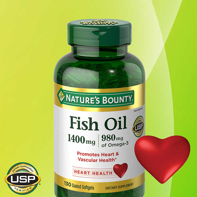 Nature's Bounty Fish Oil 1400 mg., 130 Softgels 自然之寶深海魚油 （130粒）